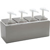 38504 - Topping Rail w/4 ea Standard Pumps & Jars 19-1/4", 7-3/4", 12-1/2" - Stainless Steel