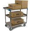 UC5032135 - 3 Stainless Steel Utility Cart 500lb Capacity 21"W x 35"L - Stainless Steel