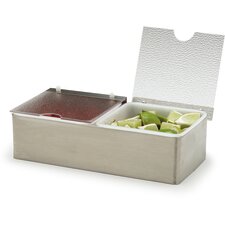 38702CNS - 2 qt Condiment Caddies w/2 Lids 11-3/4", 5-7/8", 3-7/8" - Stainless Steel