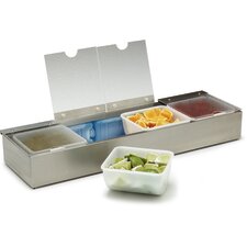 38704CSIB - 3qt Condiment Caddies 25-1/8", 7-5/8", 3-5/8" - Stainless Steel