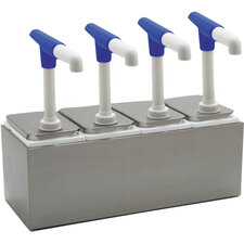 38504MP - Topping Rail w/2 ea Standard Pumps & Pack Jars 1 ea 19-1/4", 7-3/4", 12-1/2" - Stainless Steel