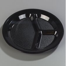 PCD21103 - Narrow Rim 3-Compartment Plate 11" / 1-1/4" - Black