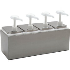 38504 - Topping Rail w/ 4 ea Standard PUmps & Pack Jars 1 ea 19-1/4", 7-3/4", 12-1/2" - Stainless Steel