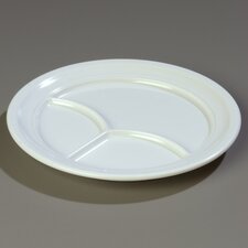 4351402 - Dallas Ware® 3-Compartment Plate 9-21/32" / 15/16" - White