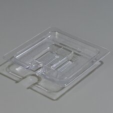 1031107 - TopNotch® One-Sixth Size Handled Notched Lid 6-25/32" x 6-3/8" - Clear