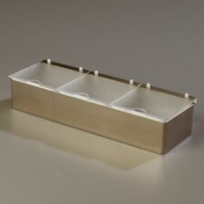38703CNS - 3 qt Condiment Caddies w/3 Lids 17-7/8", 5-7/8", 3-7/8" - Stainless Steel