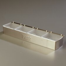 38704CNS - 4 qt Condiment Caddies w/4 Lids 23-7/8", 5-7/8", 3-7/8" - Stainless Steel