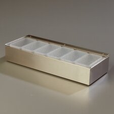 38706C - 6 pt Condiment Caddies w/ One-Piece Lid 17-7/8", 5-5/8", 3-3/8" - Stainless Steel