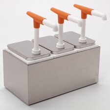38503MP - Topping Rail w/3 ea Maxi Pumps & Jars 14-7/16", 7-3/4", 12-1/2" - Stainless Steel