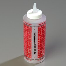 3860 - Red/Black Ketchup Bottle 12 oz - Black-Red