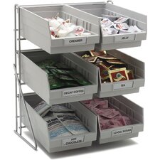 381206LG - Wire Packet Rack, comes with 6 e 4 qt Containers 14", 12", 18" - Grey