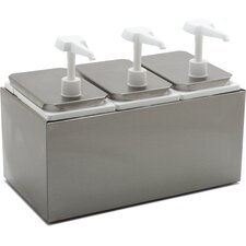 38503 - T5opping Rail w/ 3 ea Standard Pumps & Jars 14-7/16", 7-3/4", 12-1/2" - Stainless Steel
