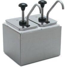 385520 - Topping Rail w/2 ea Stainless Steel Pumps & Jars 9-5/8", 7-3/4", 12-3/4" - Stainless Steel
