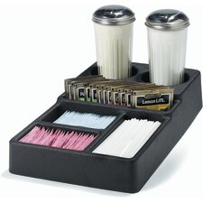 1082803 - 6-Compartment Coffee Service Condiment Caddy 14-1/2", 8-1/4", 2-7/8" - Black
