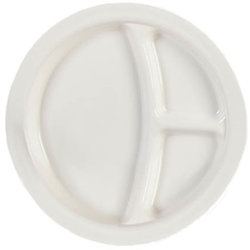 PCD22002 - Narrow Rim 3-Compartment Plate 9" / 1" - White