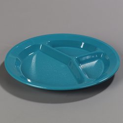 PCD21115 - Narrow Rim 3-Compartment Plate 11" / 1-1/4" - Teal