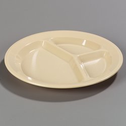 PCD21125 - Narrow Rim 3-Compartment Plate 11" / 1-1/4" - Tan