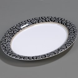 44411921 - Palette Displayware Oval Platter 17" x 13" - Black Waves