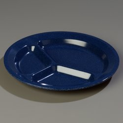 4351235 - Dallas Ware® 3-Compartment Plate 10-29/32" / 1-1/32" - Café Blue