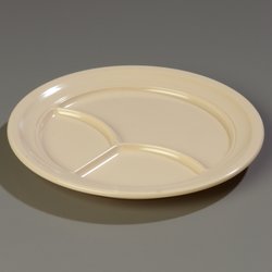 4351425 - Dallas Ware® 3-Compartment Plate 9-21/32" / 15/16" - Tan