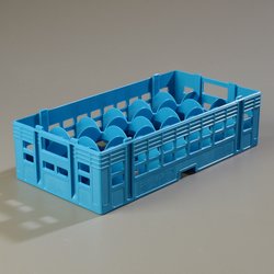 C18514 - OptiClean™ 18-Compartment Glass Rack - Carlisle Blue