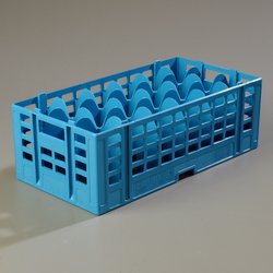 C18614 - OptiClean™ 18-Compartment Glass Rack - Carlisle Blue
