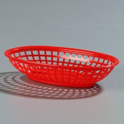 036605 - Bread and Bun Basket 9-7/8", 6-3/8", 2" - Red