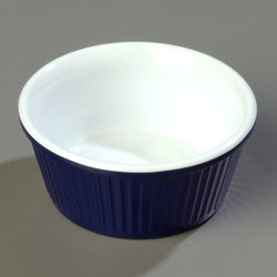 43916403 - Mosaic™ Shallow Fluted Ramekin 3 oz - White-Cobalt Blue