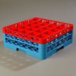 RG25-2C410 - OptiClean™ 25-Compartment w/2 Extender - Red-Carlisle Blue