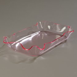 883305 - CROCK NAPKN 17X10X2 RIMGLW RED