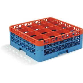 OptiClean™ 16-Compartment Color-Coded Glass Racks