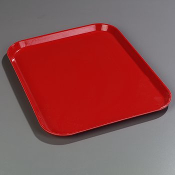1814FG017 - Glasteel™ Solid Rectangular Tray 18" x 14" - Red
