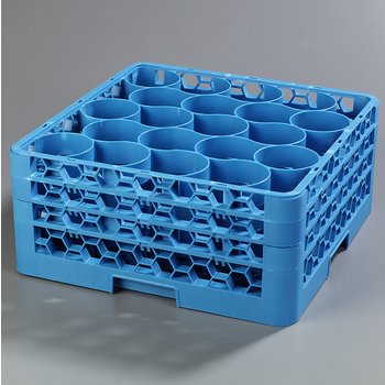 RW20-214 - OptiClean™ NeWave™ 20-Compartment Glass Rack w/3 Extenders  - Carlisle Blue