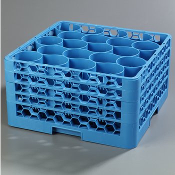 RW20-314 - OptiClean™ NeWave™ 20-Compartment Glass Rack w/4 Extenders - Carlisle Blue