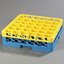 RG36-1C411 - OptiClean™ 36-Compartment Glass Rack w/1 Extender  - Yellow-Carlisle Blue
