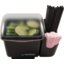 BD2002CAR - Mini Dome Condiment Holder with Snap-On Caddy 1 qt - Black  - Black