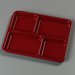 KL44485 - 4-Compartment Tray 10-15/16", 8-21/32", 5/8" - Dark Cranberry