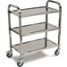 UC4031529 - 3 Shelf Knockdown Stainless Steel Utility Cart 400lb Capacity 15-3/4"W x 29-1/2" L - Stainless Steel