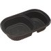 DXMW812PBLK - Microwaveable 2 Compartmt Medium Entrée 18/10 oz 18/10 oz - Black