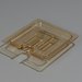 1051113 - TopNotch® One-Sixth Size Handled Notched Lid 6-25/32" x 6-3/8" - Amber