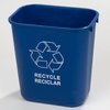 Rectangle RECYCLE Office Wastebasket 28 Quart - Blue