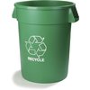 Bronco Round RECYCLE Container 32 Gallon - Green