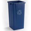 Centurian Square Tall RECYCLE Waste Container 23 Gallon - Blue