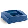 Centurian Square RECYCLING Waste Container Lid with Bottle and Can Receptacle 23 Gallon - Blue