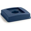 Centurian Square RECYCLING Waste Container Lid with Bottle and Can Receptacle 35 and 50 Gallon - Blue