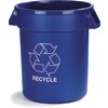 Bronco Round RECYCLE Container 32 Gallon - Blue