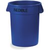 Bronco Round INEDIBLE Waste Container 32 Gallon - Blue