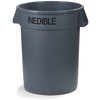 Bronco Round INEDIBLE Waste Container 32 Gallon - Gray
