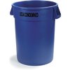 Bronco Round USDA Condemned Waste Container 32 Gallon - USDA Condemned - Blue