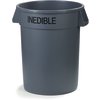 Bronco Round INEDIBLE Waste Container 44 Gallon - Gray